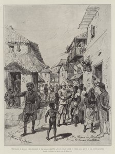 The Plague in Bombay, the President of the Local Committee and an Indian Doctor on their Daily Round in the Native Quarter by Melton Prior